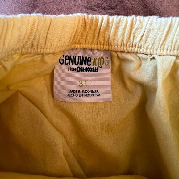 Genuine Kids From OshKosh Yellow Aloha Button-Front Cotton Skirt 3T - Picture 3 of 11